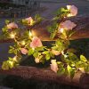 Guirlande lumineuse à fleurs et feuilles vertes