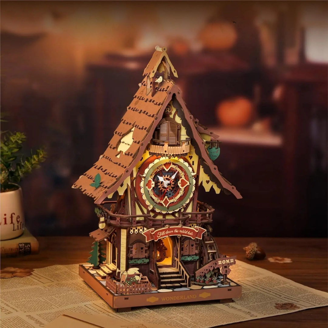 3D Puzzle en bois Horloge coucou Style forêt noire avec oiseau