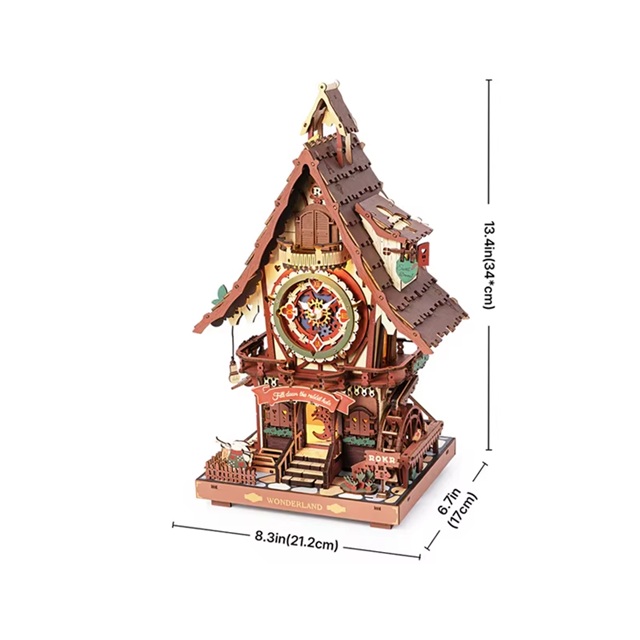 3D Puzzle en bois Horloge coucou Style forêt noire avec oiseau – Image 2