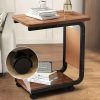 Petite Table en C à roulettes avec pochette latérale